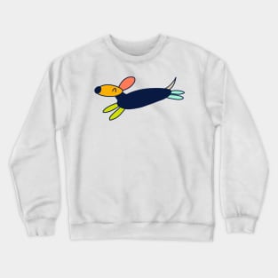 Happy Daschund sausage dog Crewneck Sweatshirt